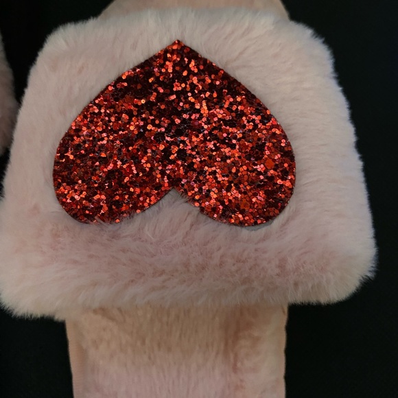 Pink Valentine’s fuzzy slippers. - Picture 8 of 10